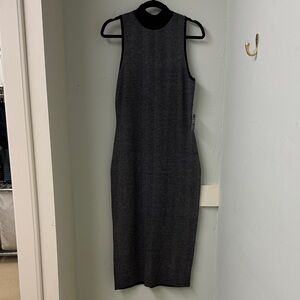 Express Black and Gray herringbone Sleeveless sweater dress